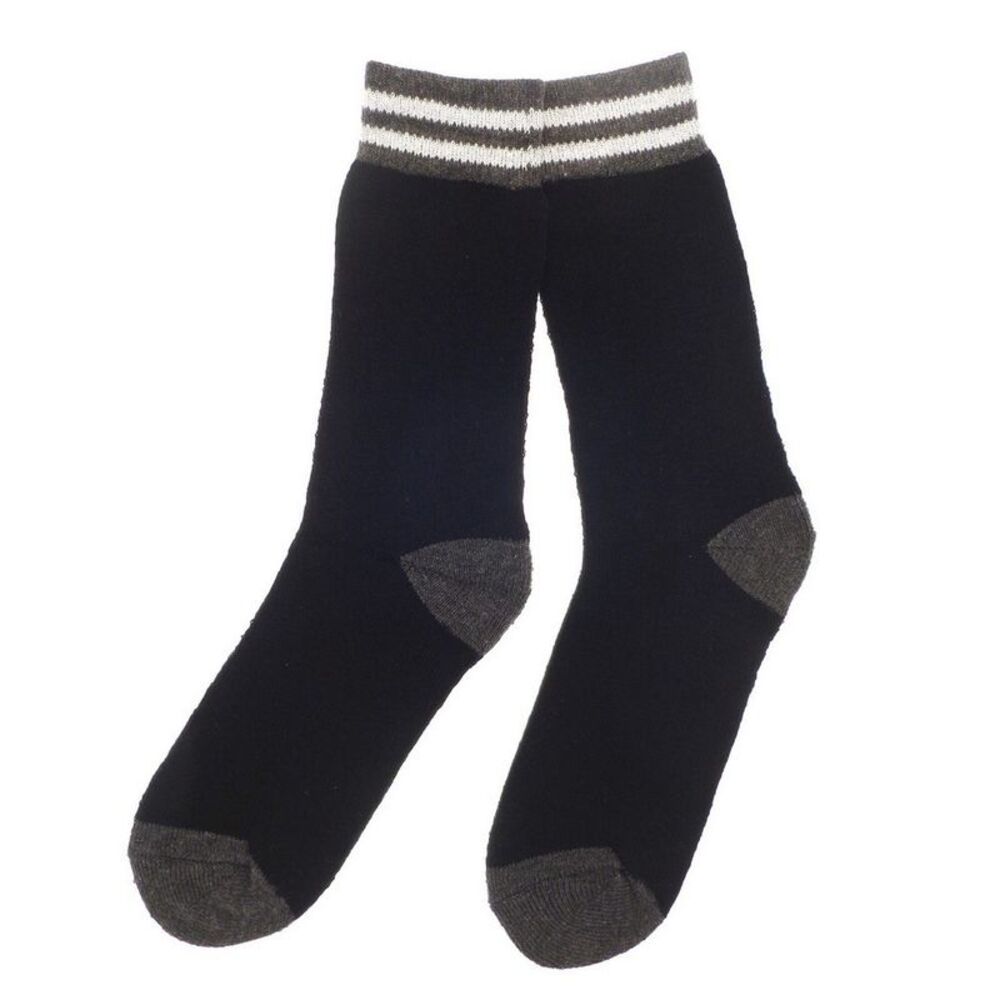 Ribbon Mens Recycled Cotton Work Socks (Pack of 3) / Black/Gray